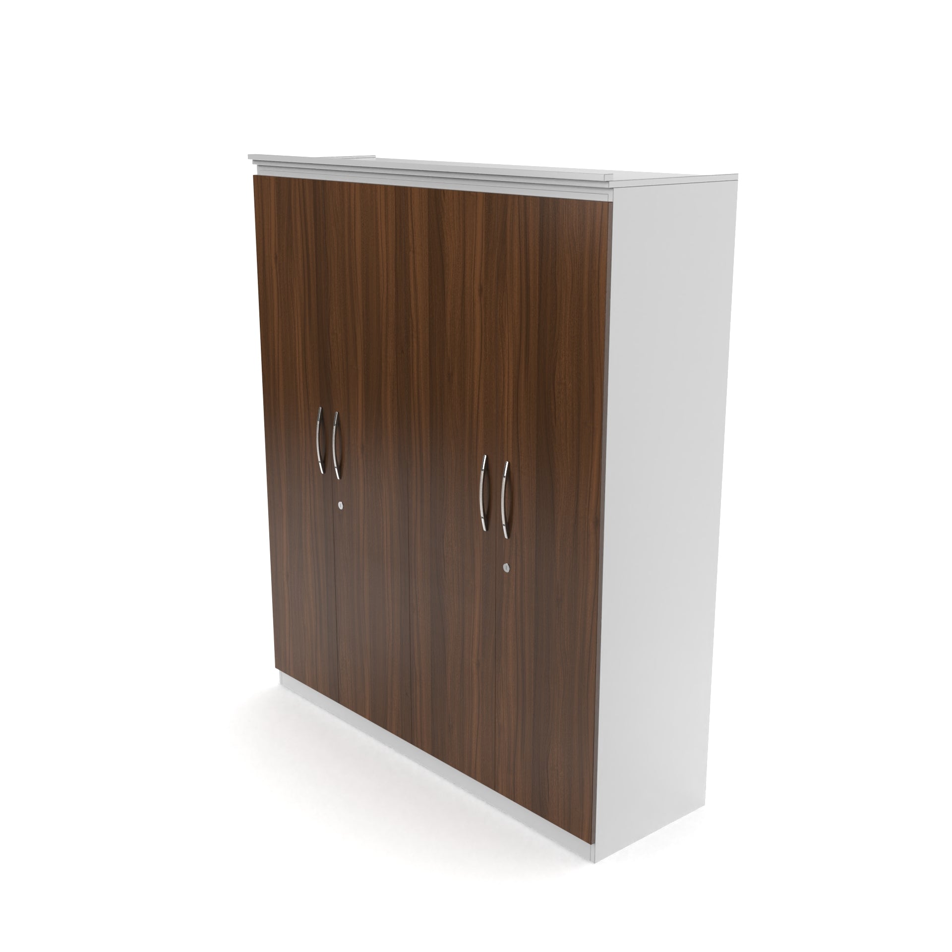 Oasis 4 Door Wardrobe - Classic Walnut and Frosty white - Neehv Home