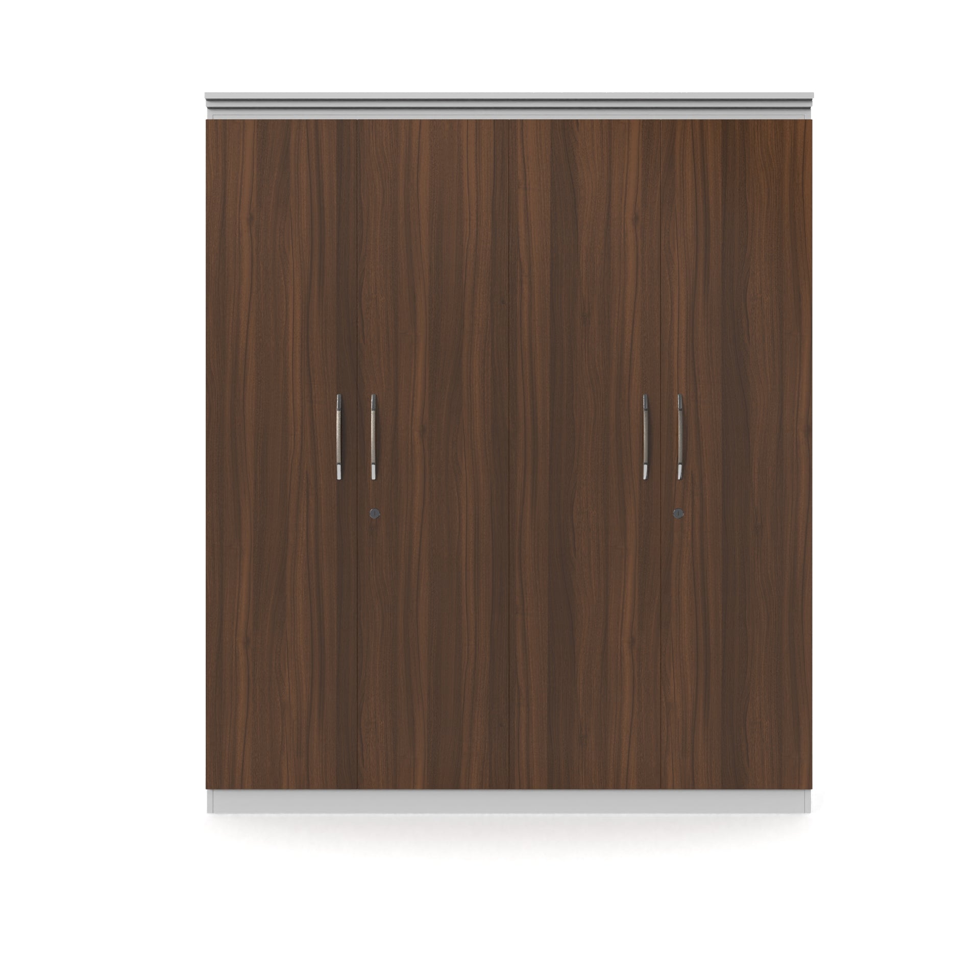 Oasis 4 Door Wardrobe - Classic Walnut and Frosty white - Neehv Home