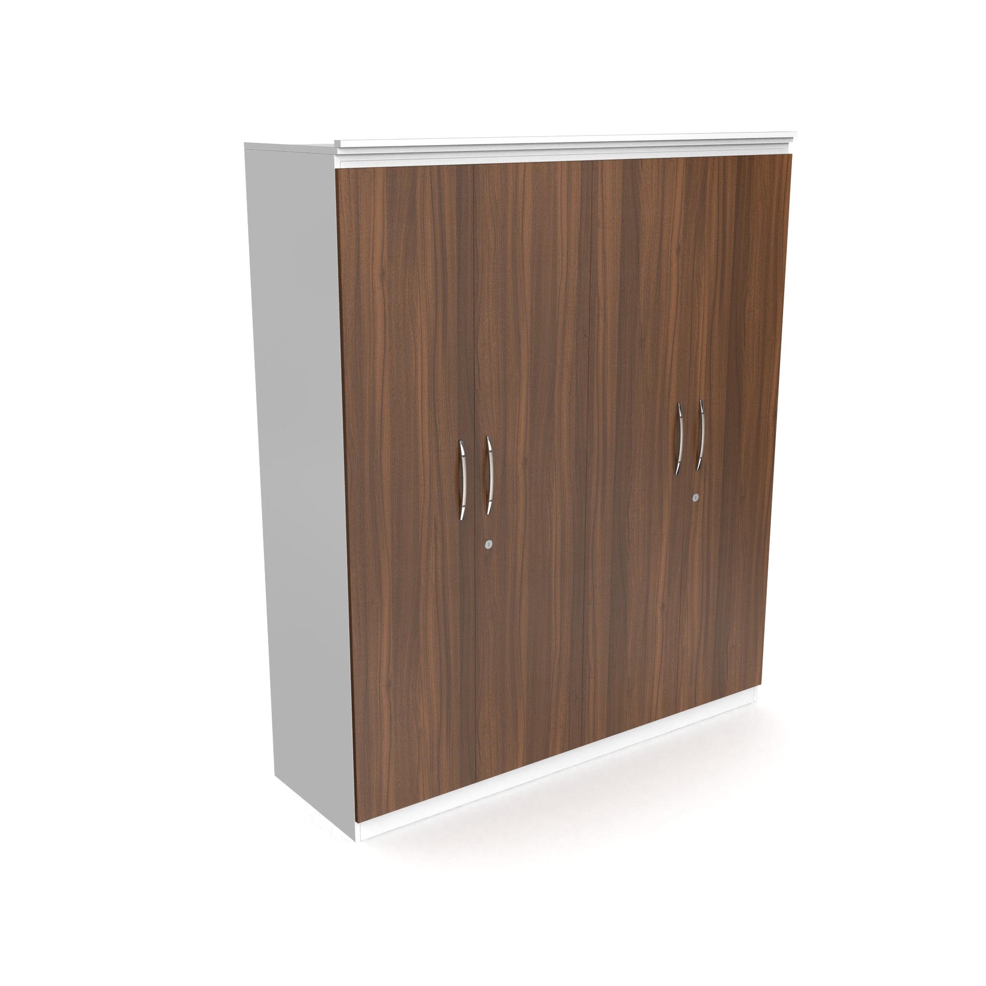 Oasis 4 Door Wardrobe - Classic Walnut and Frosty white - Neehv Home