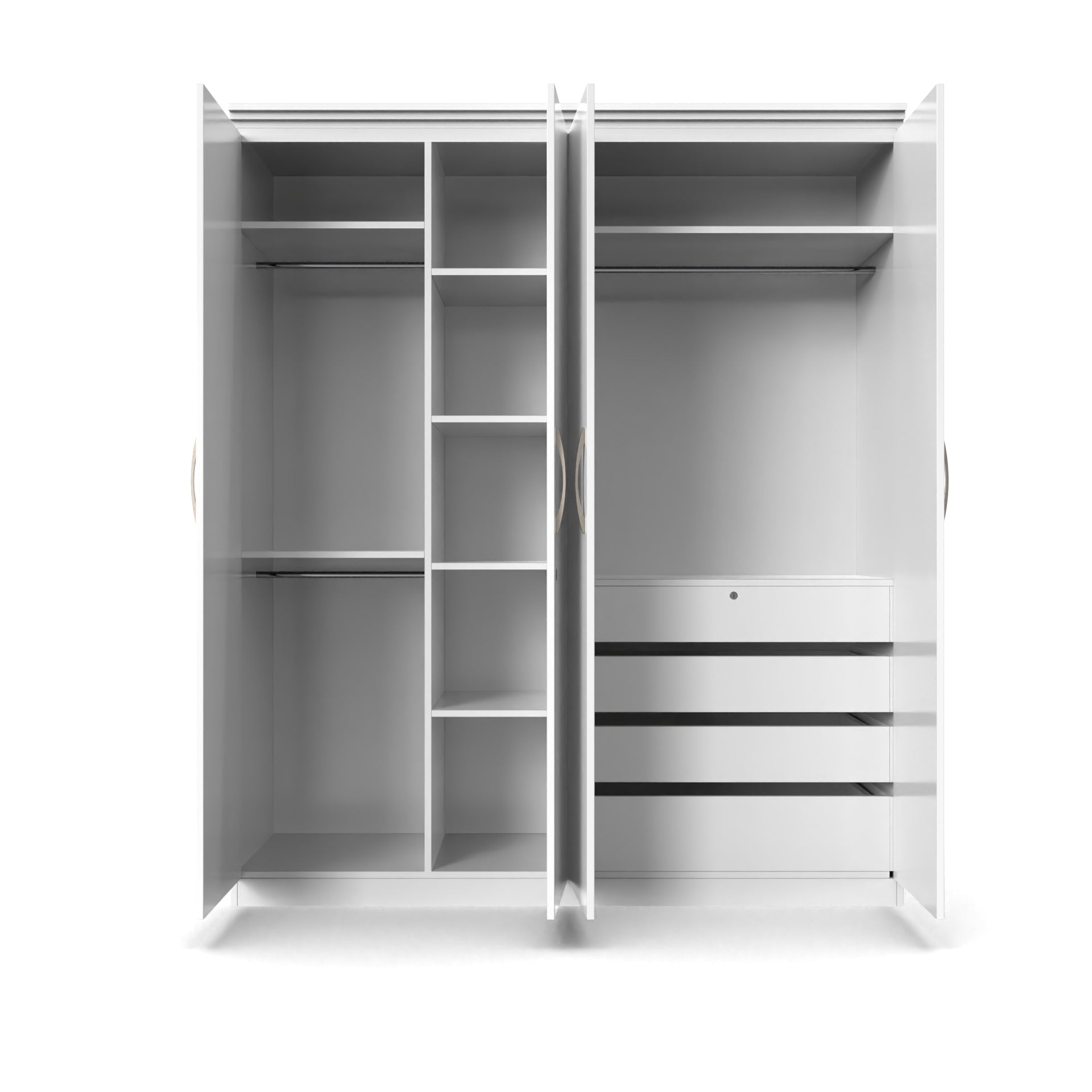 Oasis 4 Door Wardrobe - Frosty white - Neehv Home