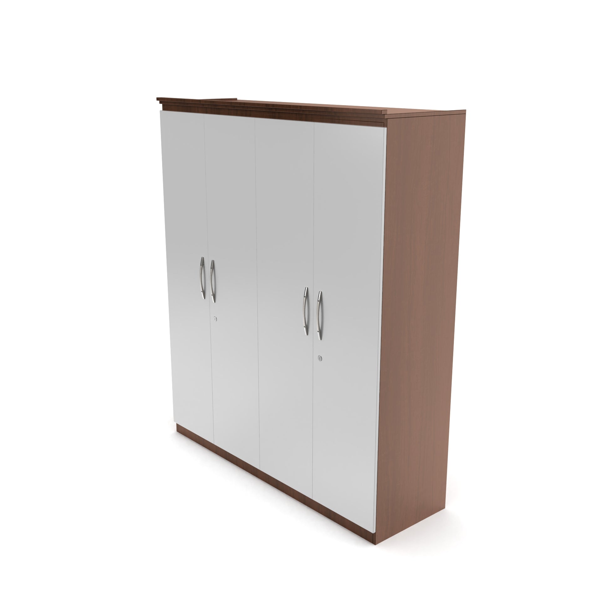 Oasis 4 Door Wardrobe - Brazilian walnut and Frosty white - Neehv Home