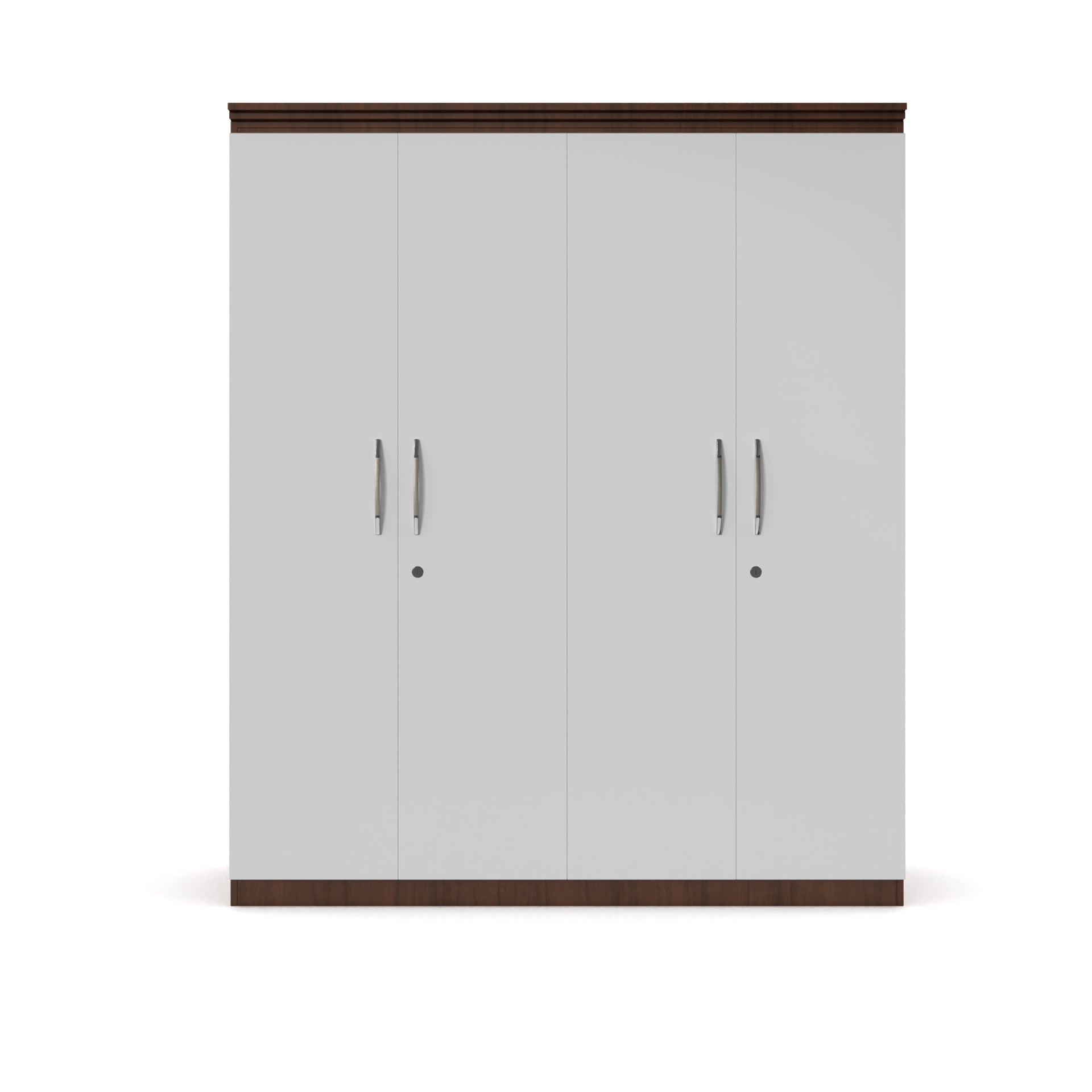 Oasis 4 Door Wardrobe - Brazilian walnut and Frosty white - Neehv Home