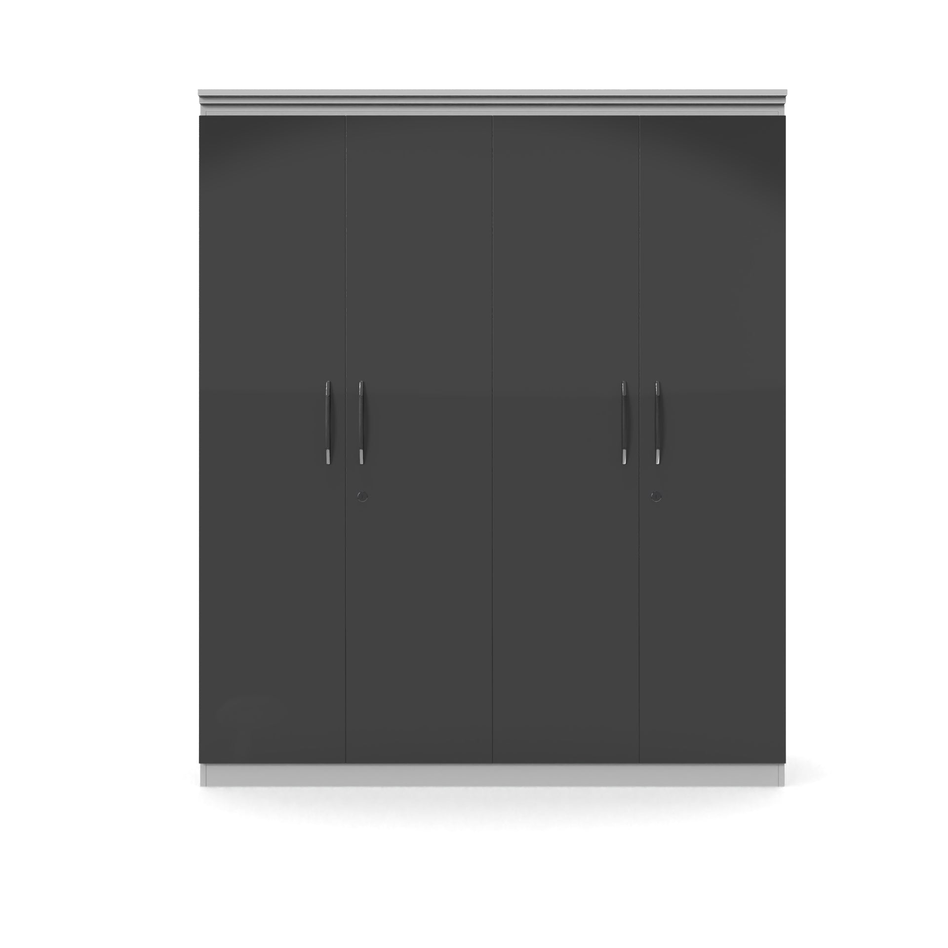 Oasis 4 Door Wardrobe - UV Slate grey and Frosty white - Neehv Home