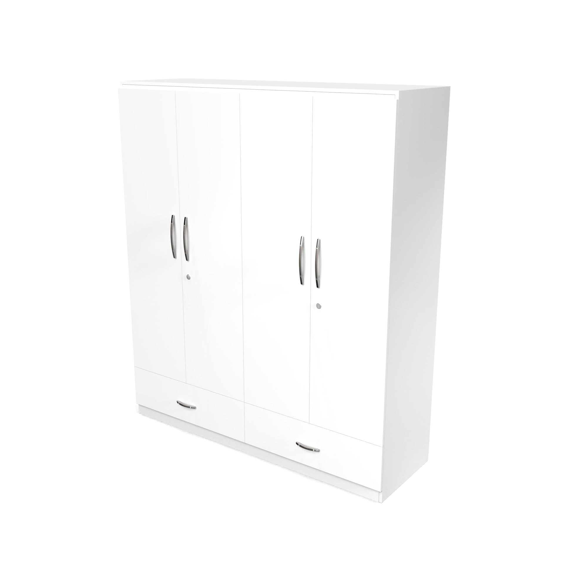 Astra 4 Door Wardrobe With Drawers - Frosty white - Neehv Home