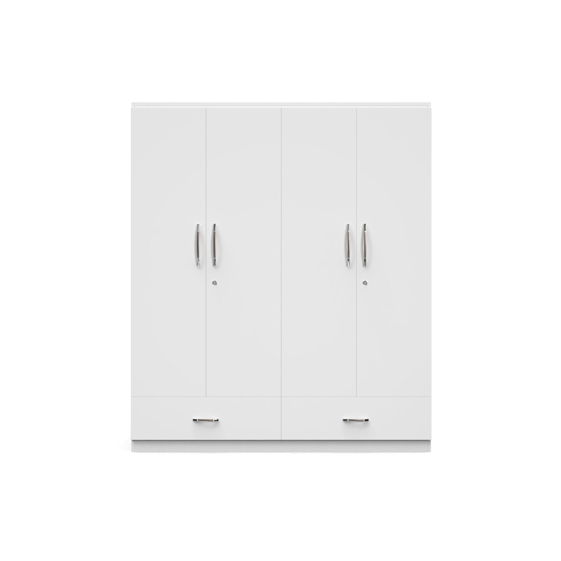 Astra 4 Door Wardrobe With Drawers - Frosty white - Neehv Home