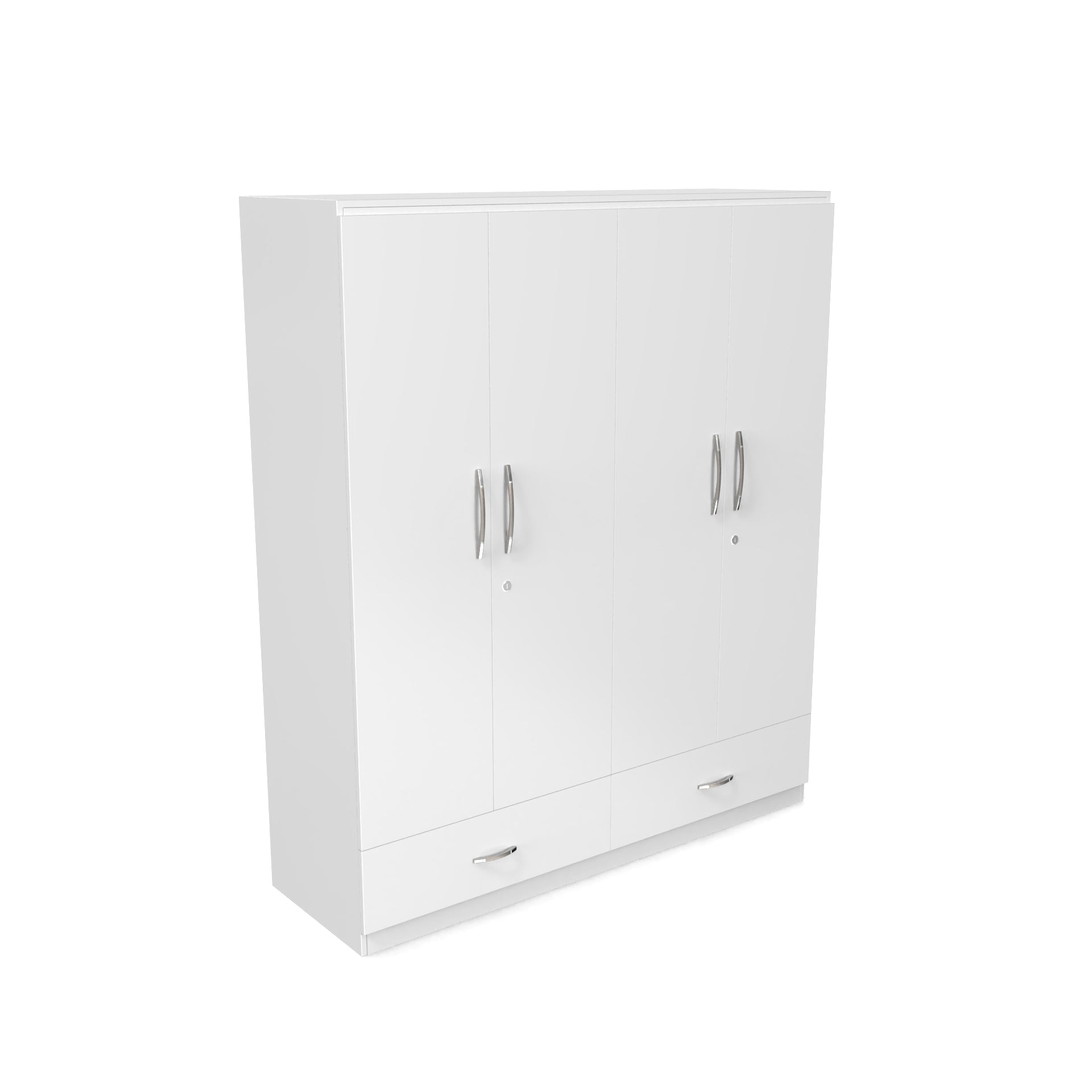 Astra 4 Door Wardrobe With Drawers - Frosty white - Neehv Home