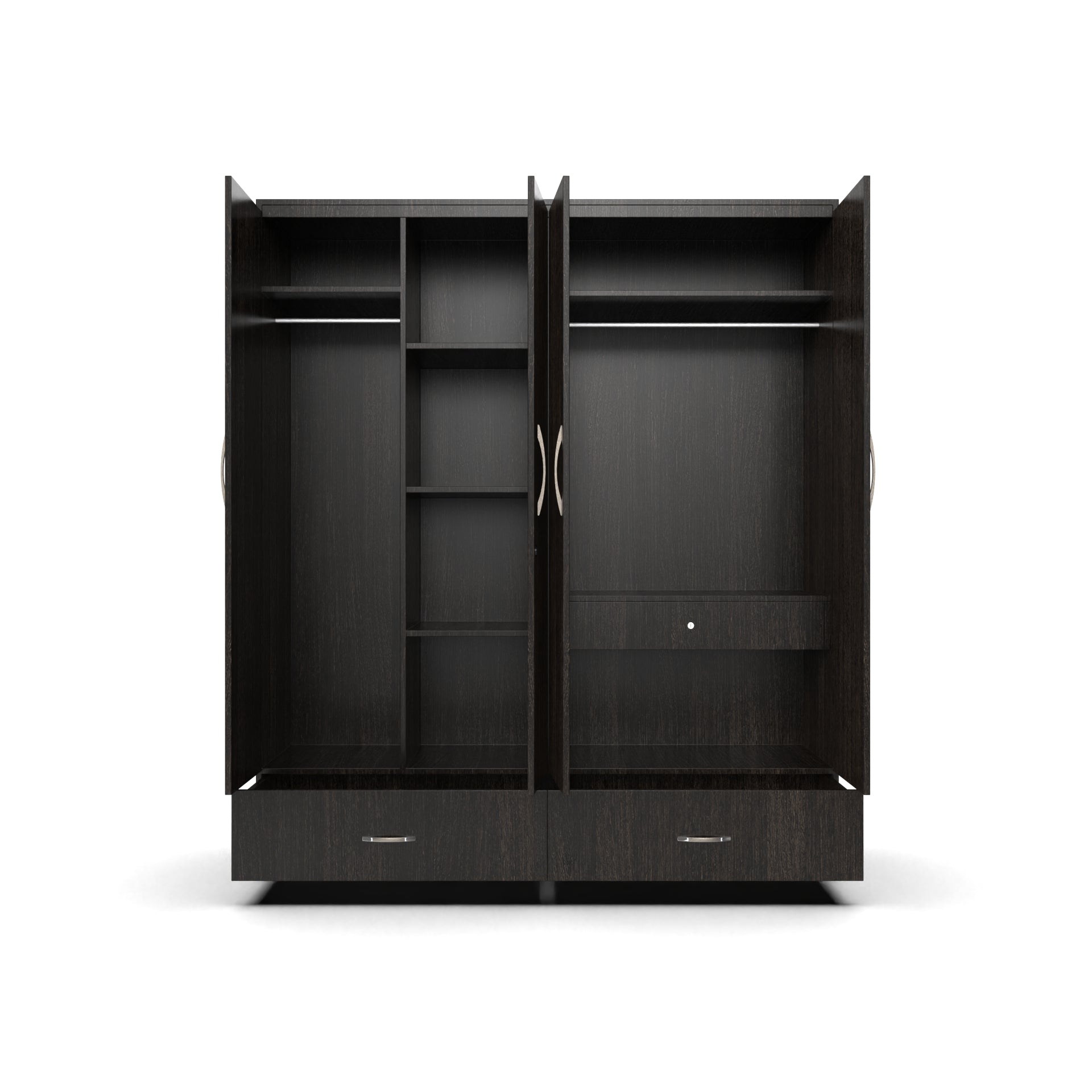 Astra 4 Door Wardrobe With Drawers - Wenge - Neehv Home