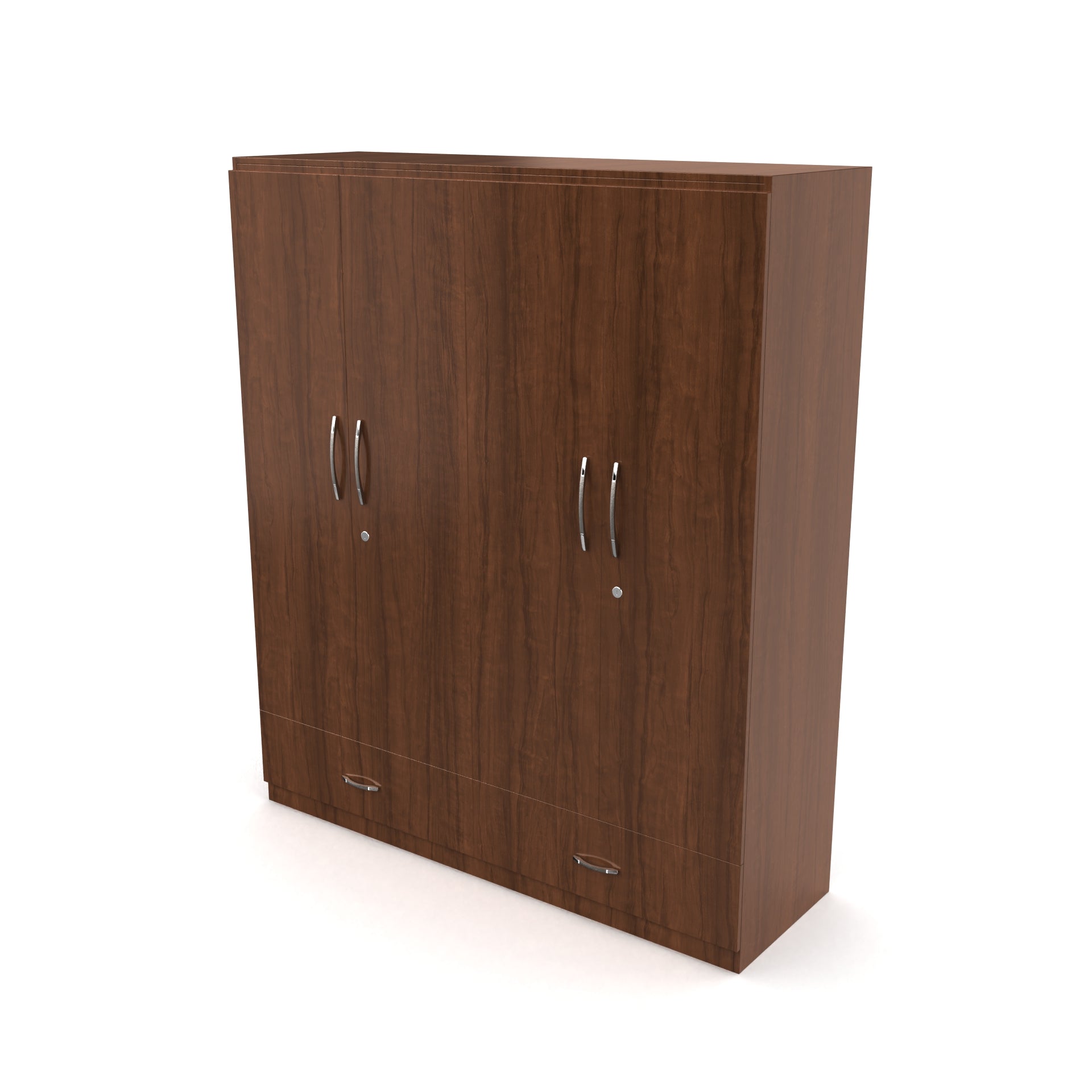 Astra 4 Door Wardrobe With Drawers - Brazilian walnut - Neehv Home