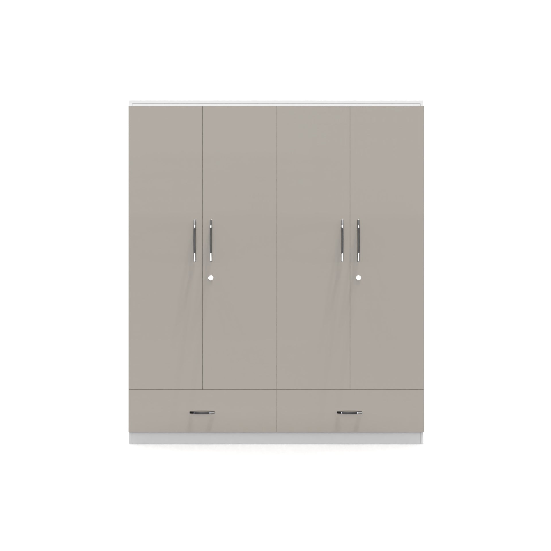 Astra 4 Door Wardrobe With Drawers - UV Pebble Beach and Frosty white - Neehv Home