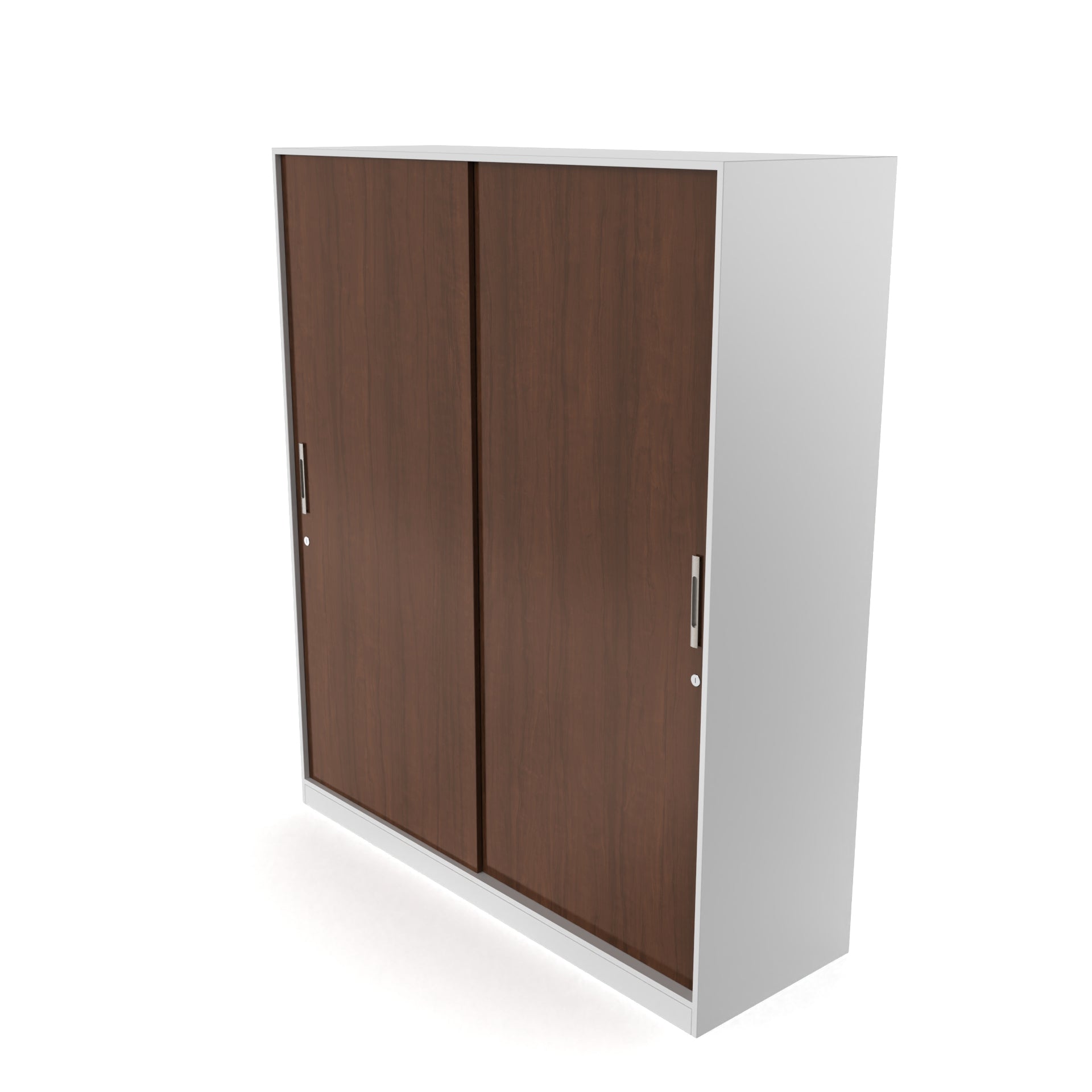 Santorini Sliding Door Wardrobe - Brazilian walnut and Frosty white - Neehv Home