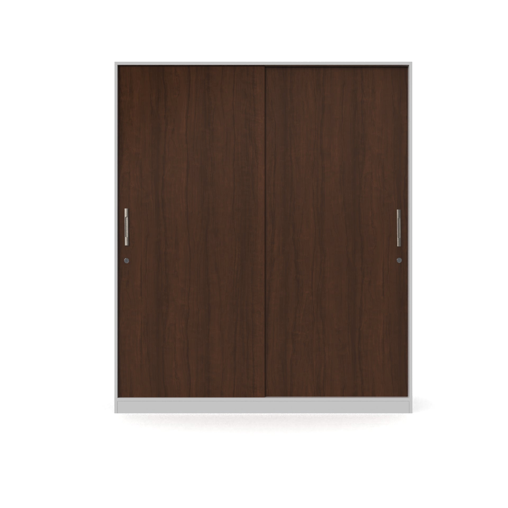 Santorini Sliding Door Wardrobe - Brazilian walnut and Frosty white - Neehv Home