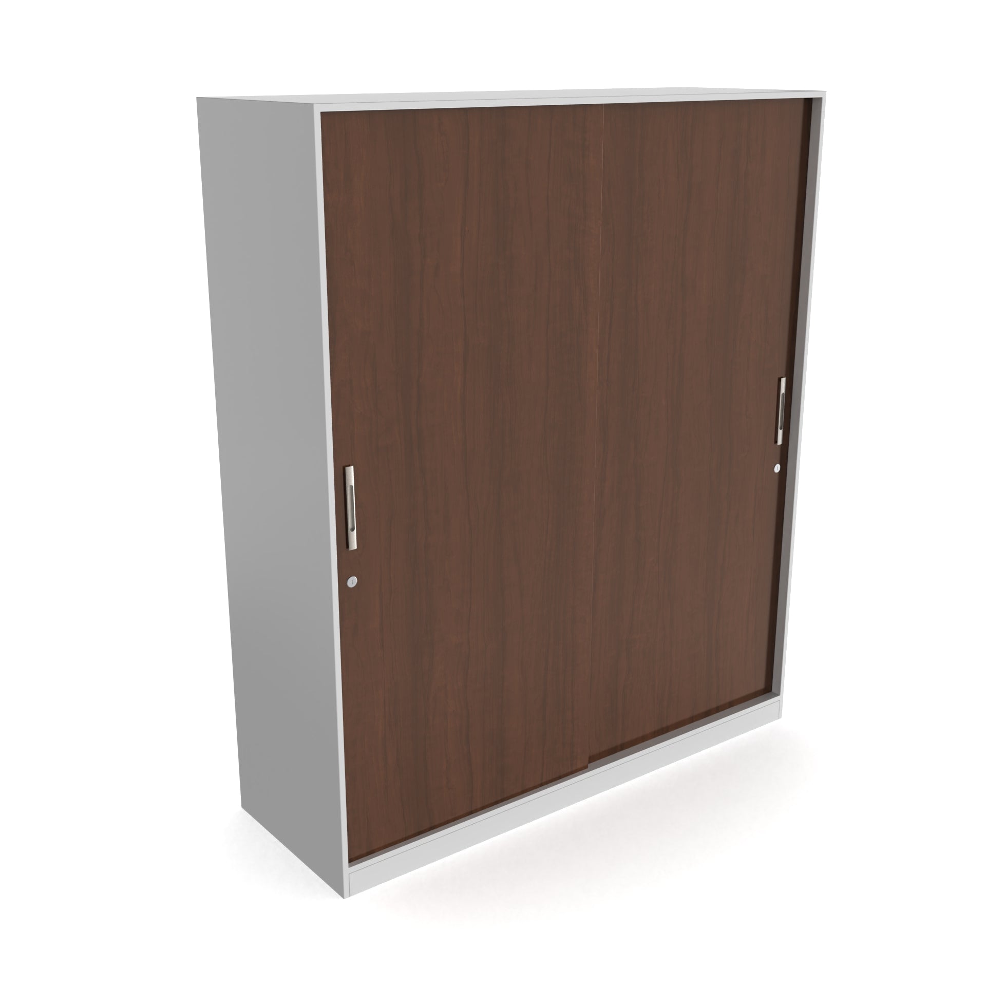 Santorini Sliding Door Wardrobe - Brazilian walnut and Frosty white - Neehv Home