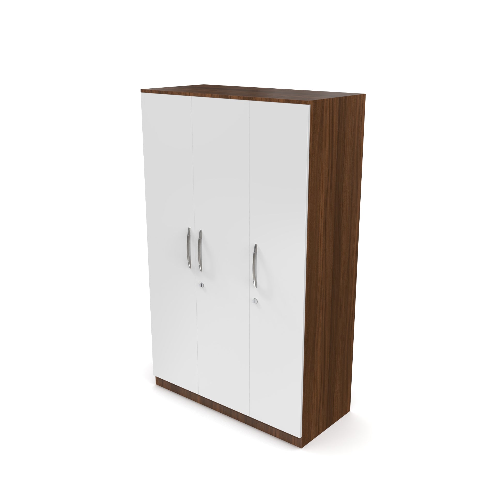 Celestia 3 Door Multi Utility Wardrobe - Classic Walnut and Frosty white - Neehv Home