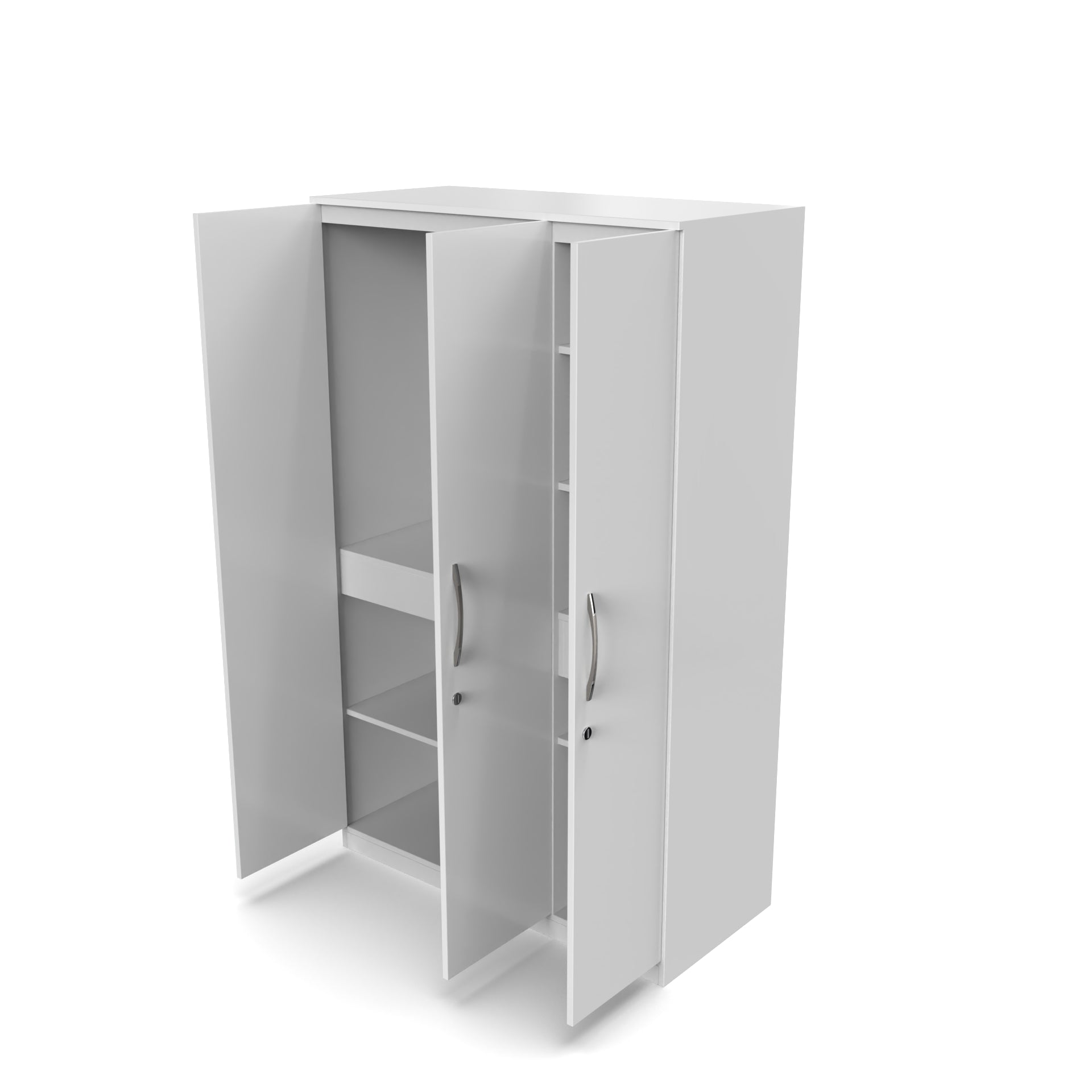 Celestia 3 Door Multi Utility Wardrobe - Frosty white - Neehv Home