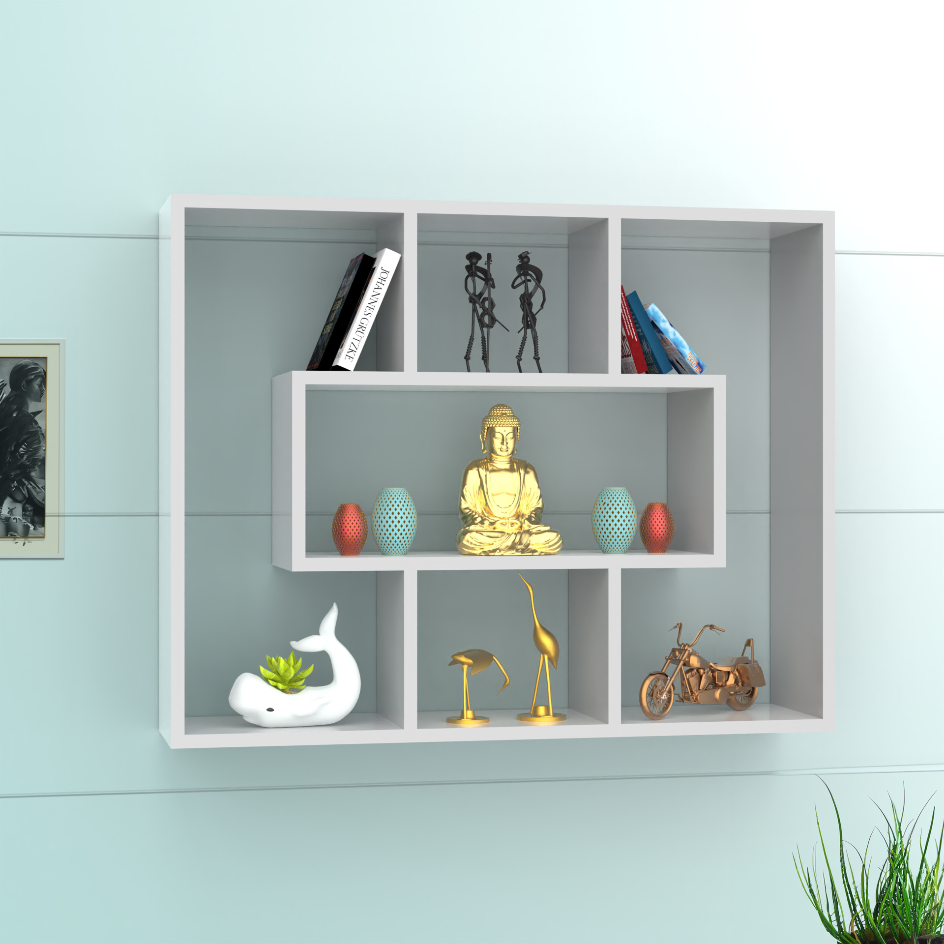 Harper Wall Shelf - Frosty White - Neehv Home