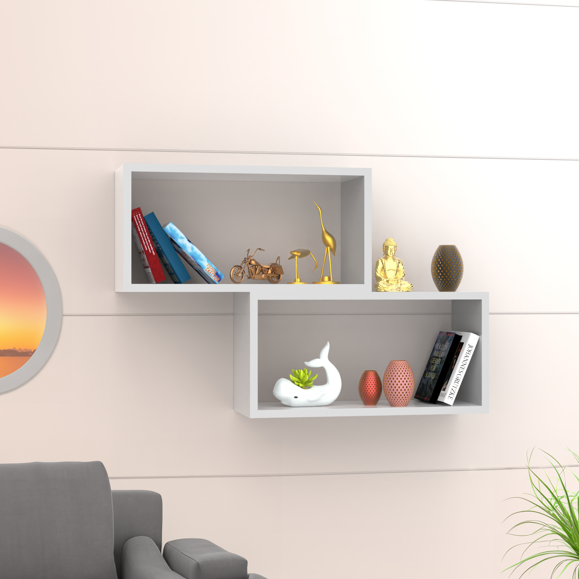 Canon Wall Shelf - Frosty White - Neehv Home