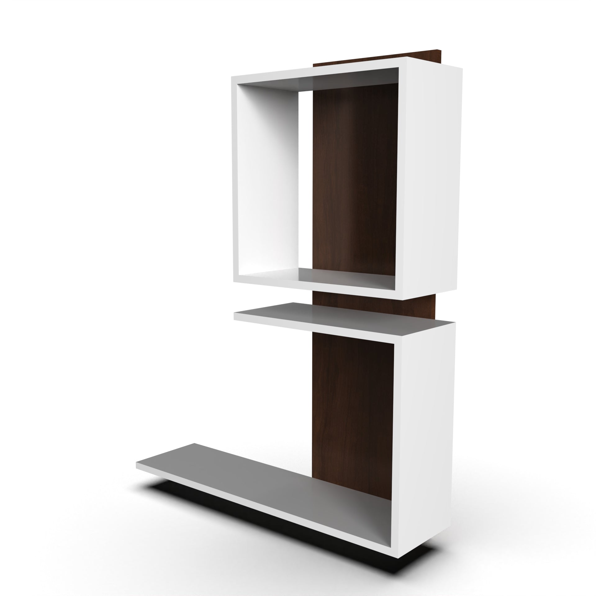 Solaris Wall Shelf - Brazilian Walnut and Frosty White - Neehv Home