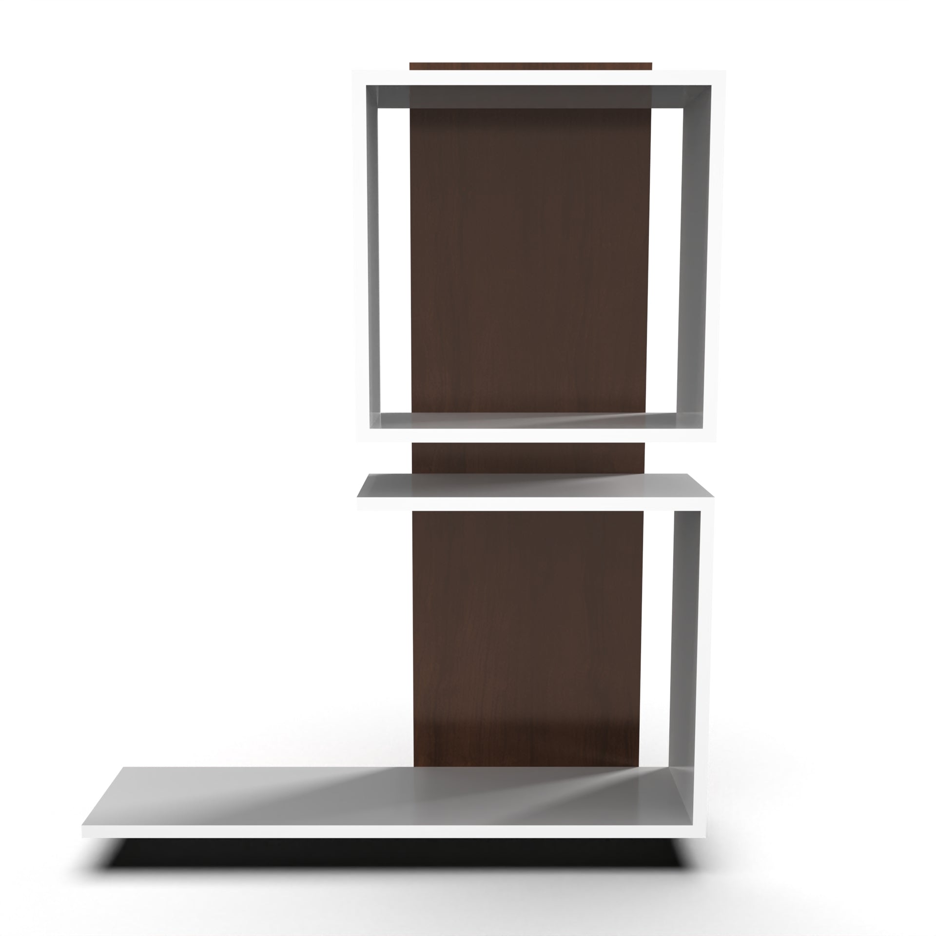 Solaris Wall Shelf - Brazilian Walnut and Frosty White - Neehv Home