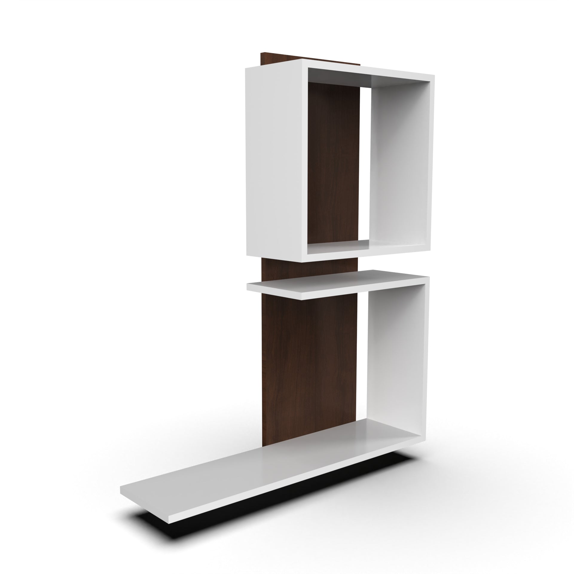 Solaris Wall Shelf - Brazilian Walnut and Frosty White - Neehv Home