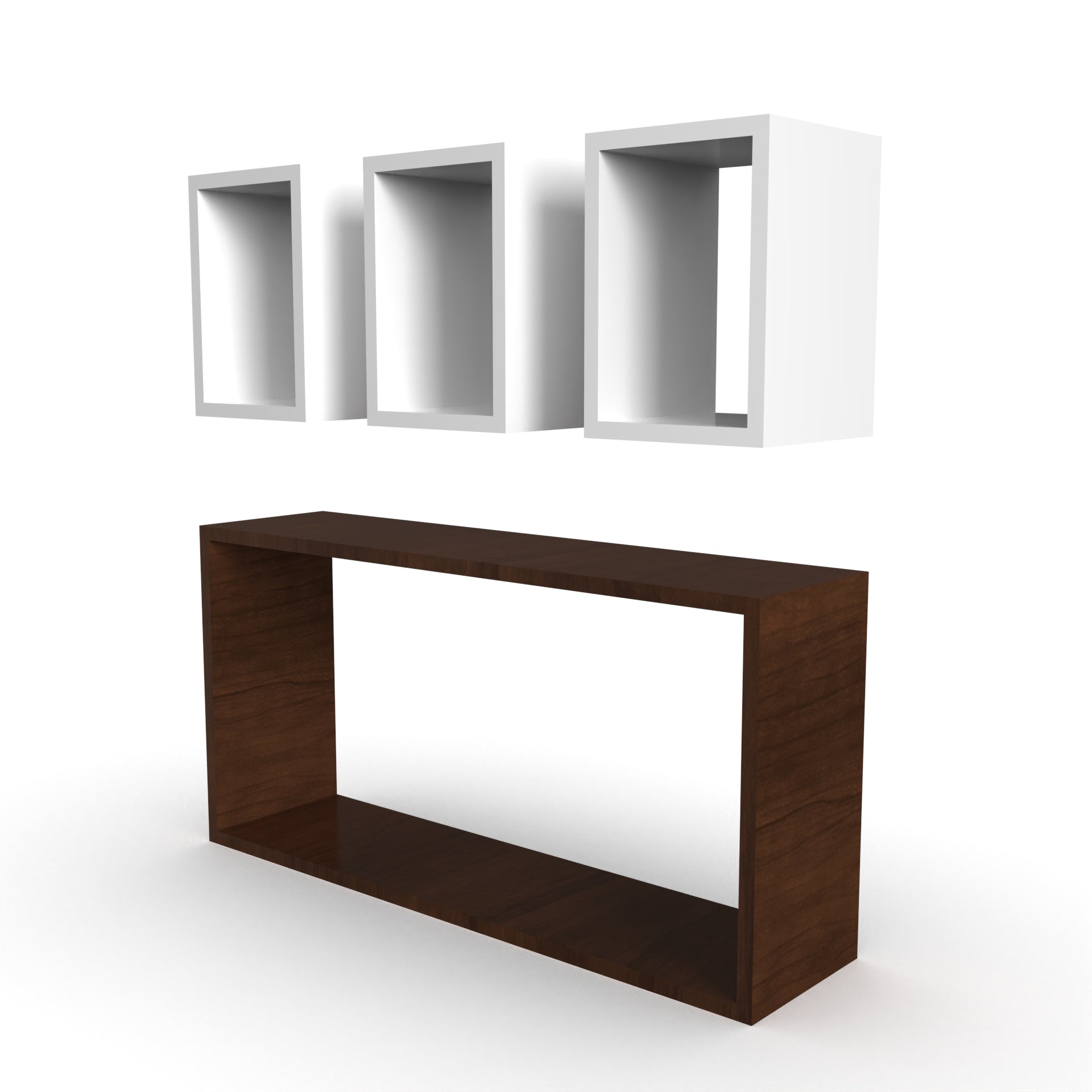 Dylan Floating Wall Shelf - Brazilian Walnut and Frosty White - Neehv Home