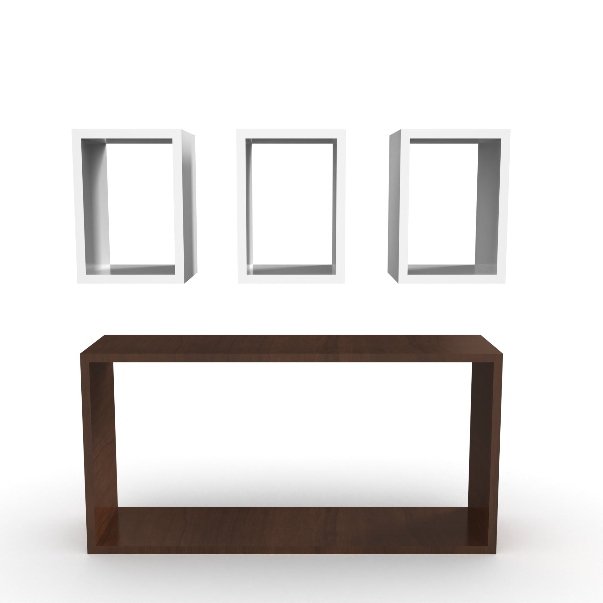 Dylan Floating Wall Shelf - Brazilian Walnut and Frosty White - Neehv Home