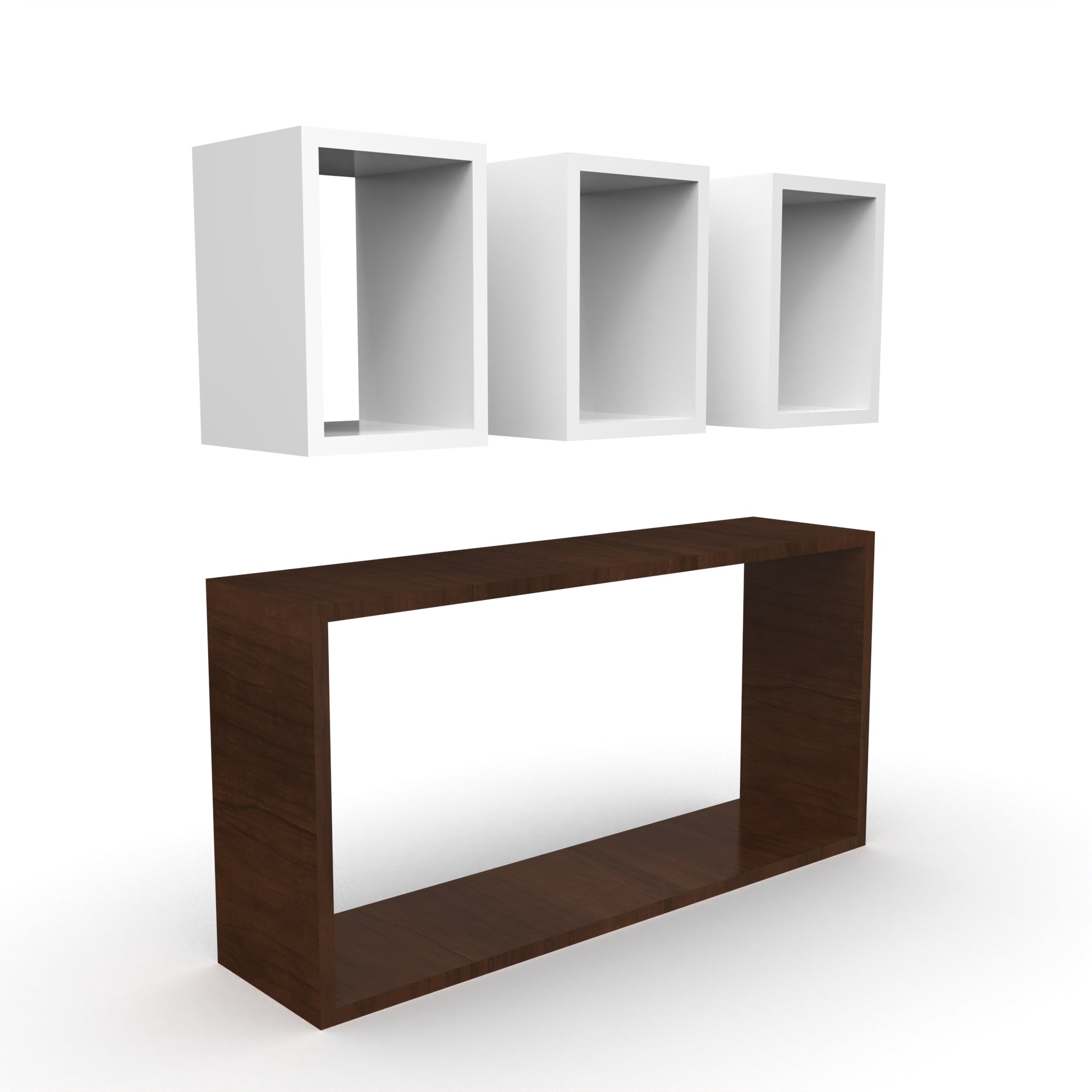 Dylan Floating Wall Shelf - Brazilian Walnut and Frosty White - Neehv Home