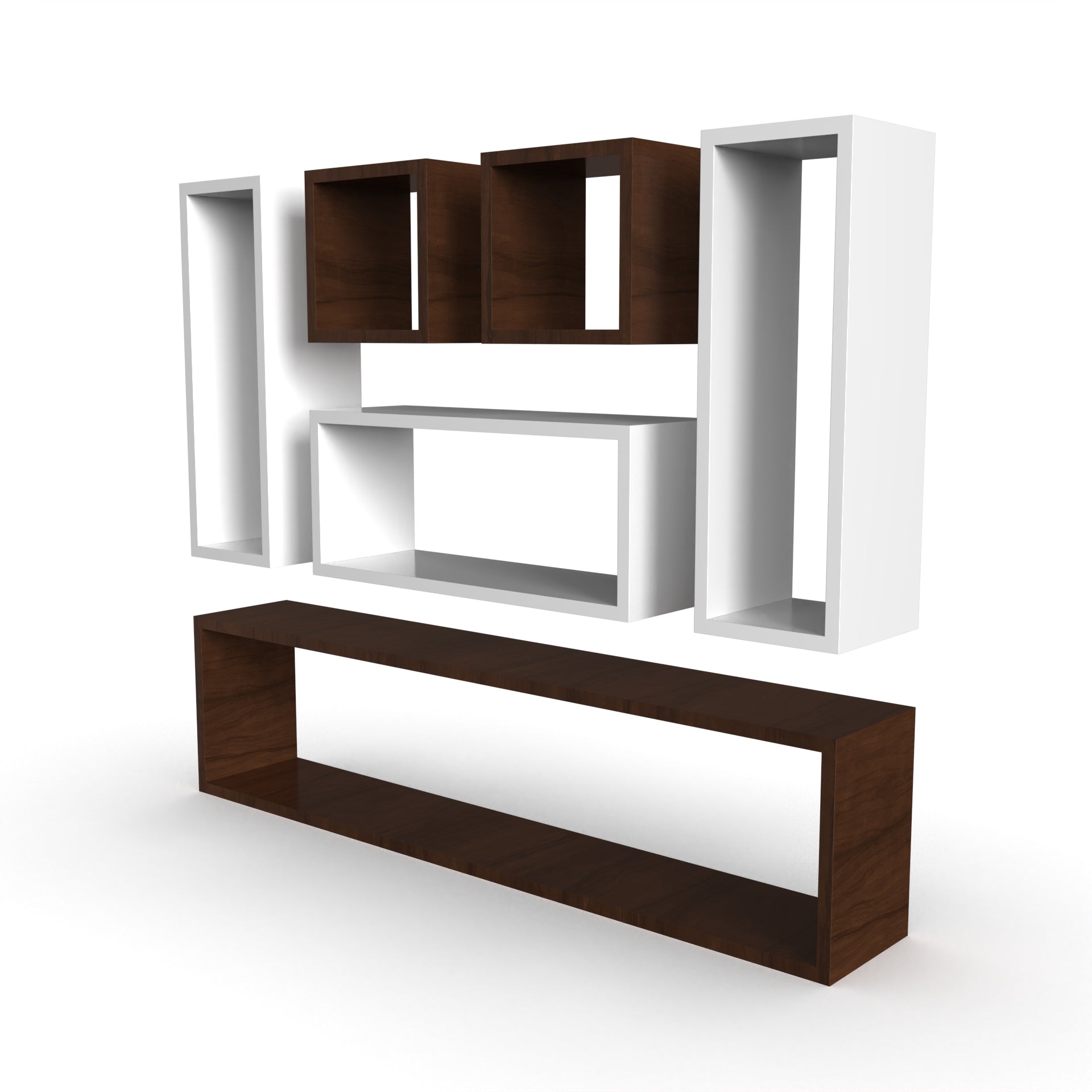 Dallas Wall Shelf - Brazilian Walnut and Frosty White - Neehv Home