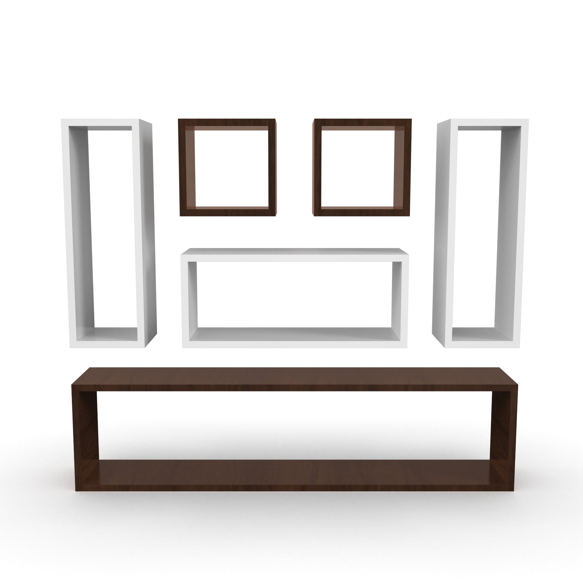 Dallas Wall Shelf - Brazilian Walnut and Frosty White - Neehv Home