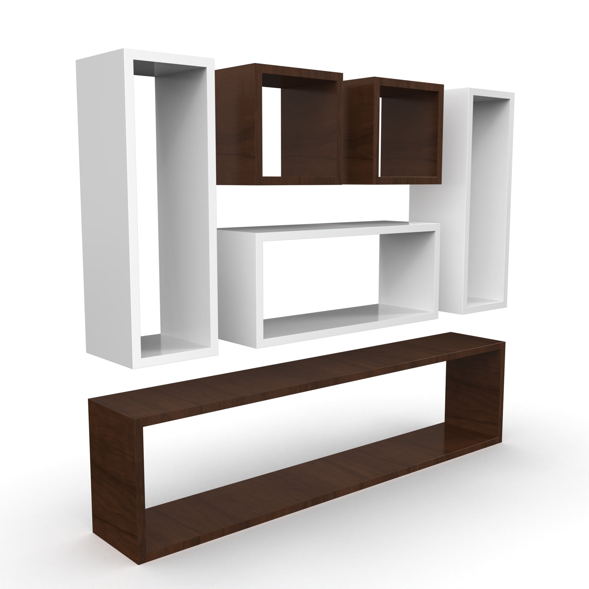 Dallas Wall Shelf - Brazilian Walnut and Frosty White - Neehv Home