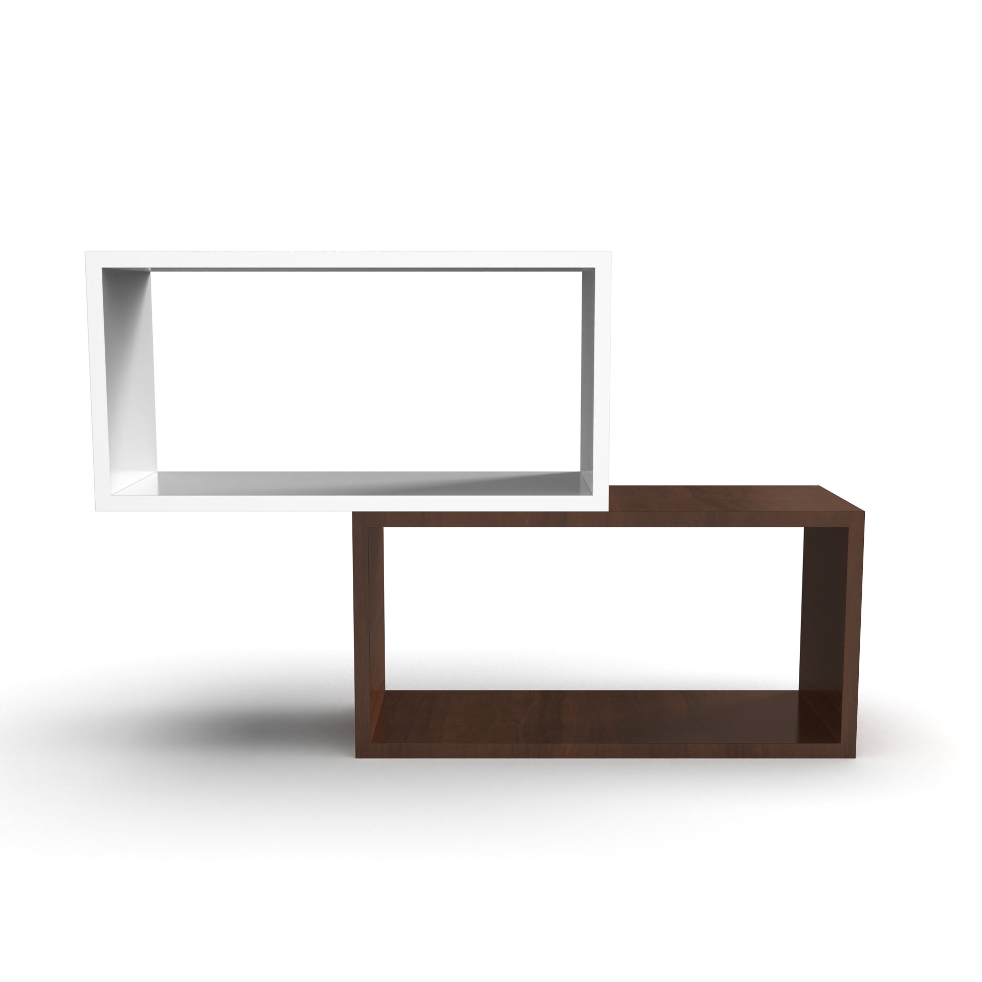 Canon Wall Shelf - Brazilian Walnut and Frosty White - Neehv Home