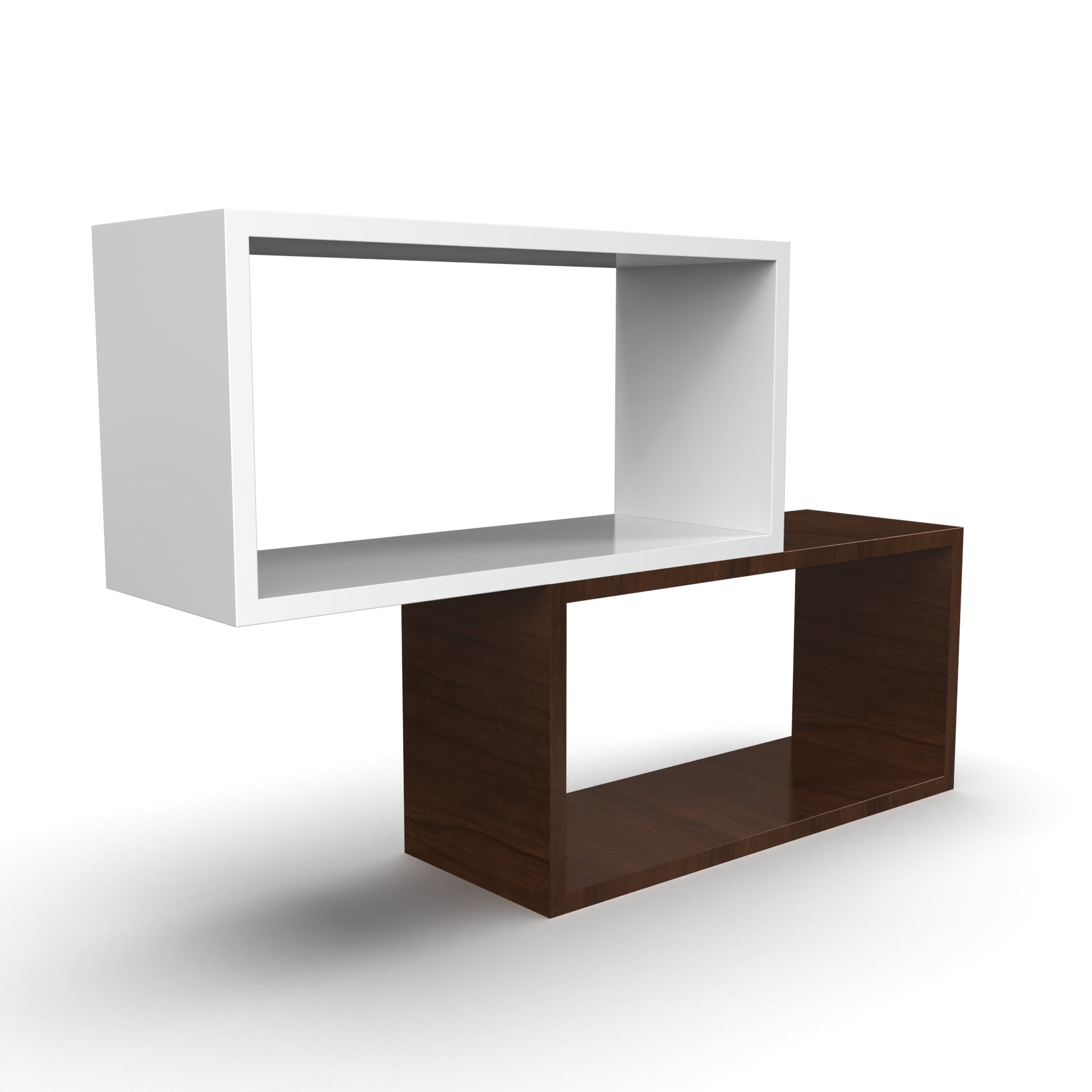 Canon Wall Shelf - Brazilian Walnut and Frosty White - Neehv Home