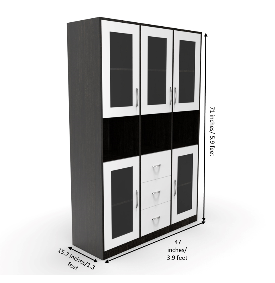 Leo Wooden Bookshelf - Wenge and Frosty White - Neehv Home