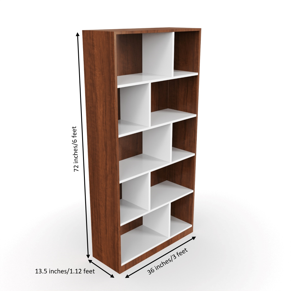 Jasper Open Bookshelf - Brazilian walnut and Frosty white - Neehv Home