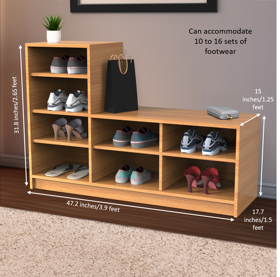 Bolt L Shaped Shoe Rack Bavarian beech