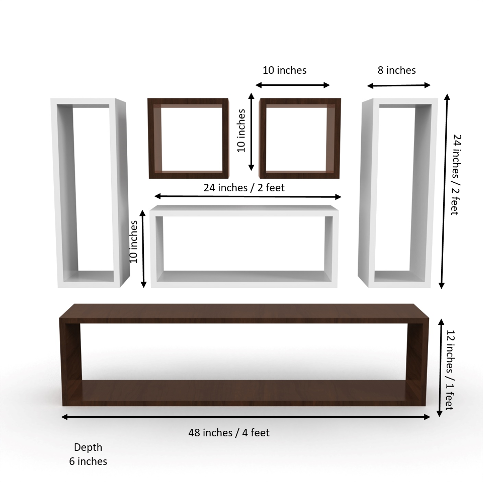 Dallas Wall Shelf - Brazilian Walnut and Frosty White - Neehv Home