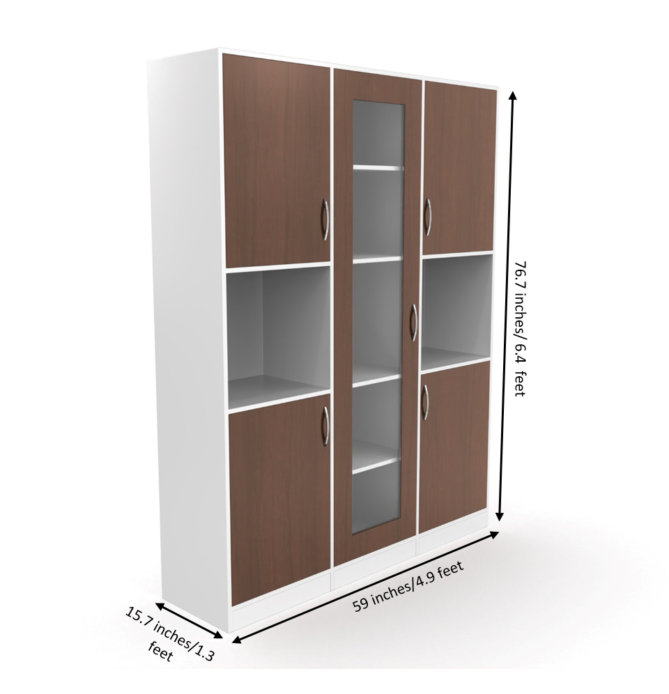 Claire Crockery Cabinet - Brazilian walnut and Frosty white - Neehv Home