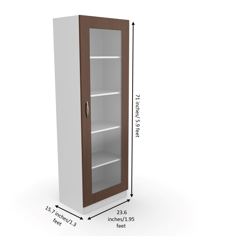 Rose Crockery Unit - Brazilian walnut and Frosty white - Neehv Home