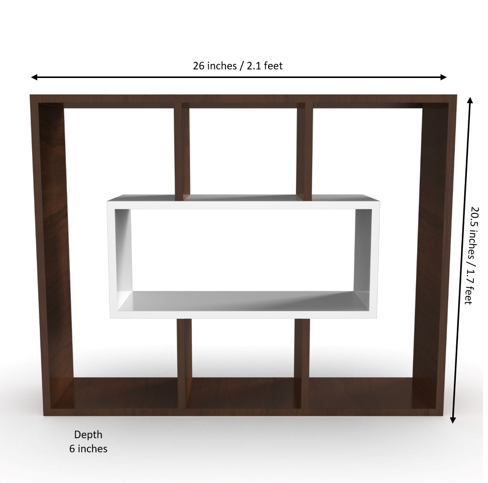 Harper Wall Shelf - Brazilian Walnut and Frosty White - Neehv Home