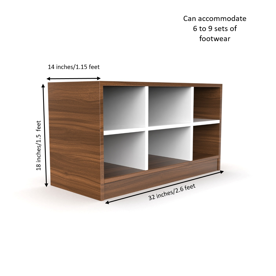 Index Shoe Rack - Classic Walnut and Frosty white - Neehv Home