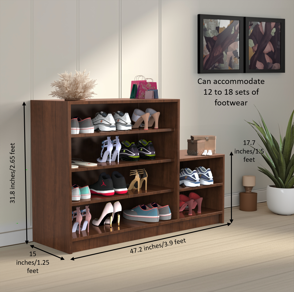 Terra Wooden Shoe Rack - Brazilian walnut | Neehv Home Furniture