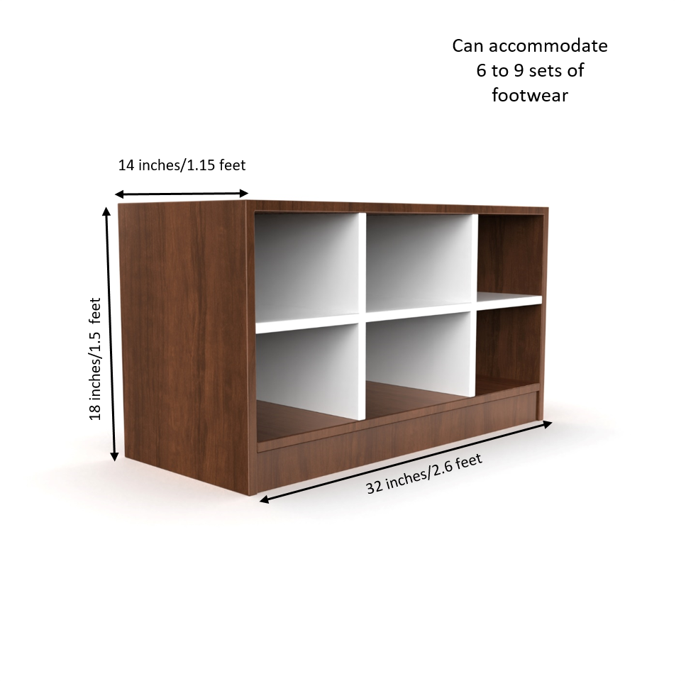 Index Shoe Rack - Brazilian walnut and Frosty white - Neehv Home