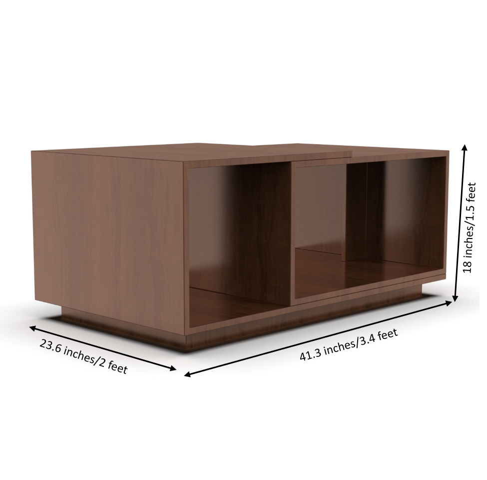 Euphoria Center Table with Open Storage - Brazilian Walnut - Neehv Home