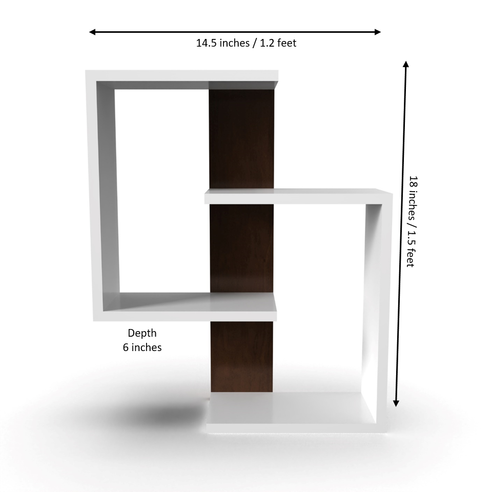 Alex Floating Wall Shelf - Brazilian Walnut and Frosty White - Neehv Home