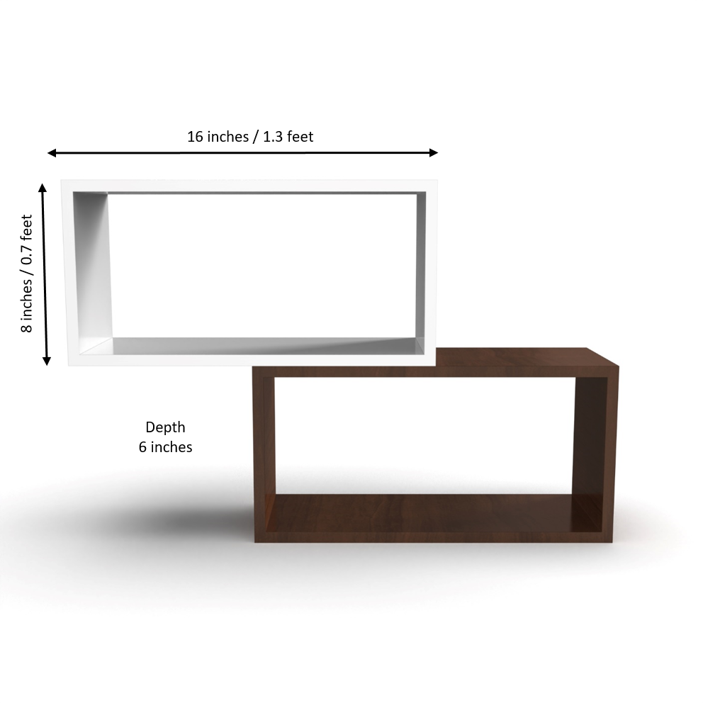 Canon Wall Shelf - Brazilian Walnut and Frosty White - Neehv Home