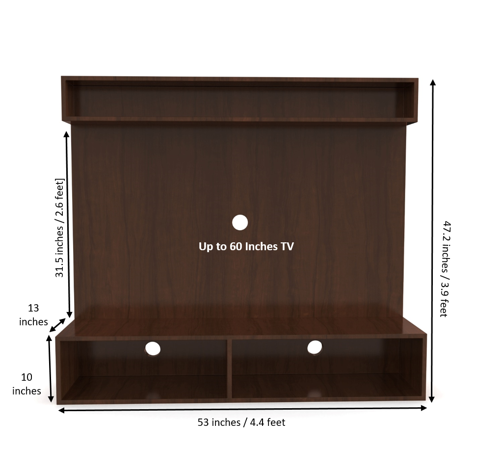 Crystal Wall TV Unit - Brazilian Walnut - Neehv Home