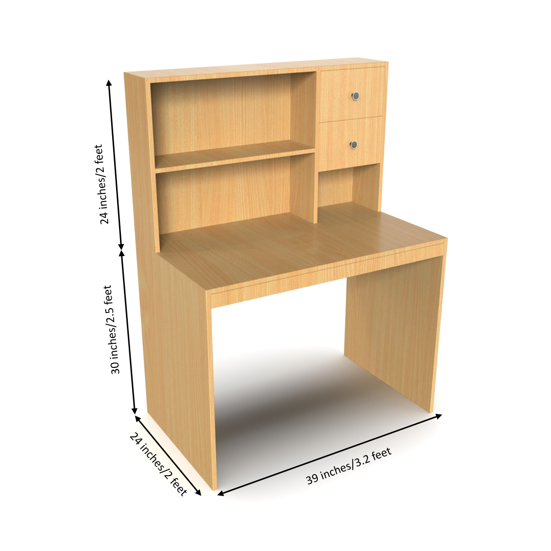 Franklin Study Table with Storage - Bavarian Beech | Neehv Home Furniture