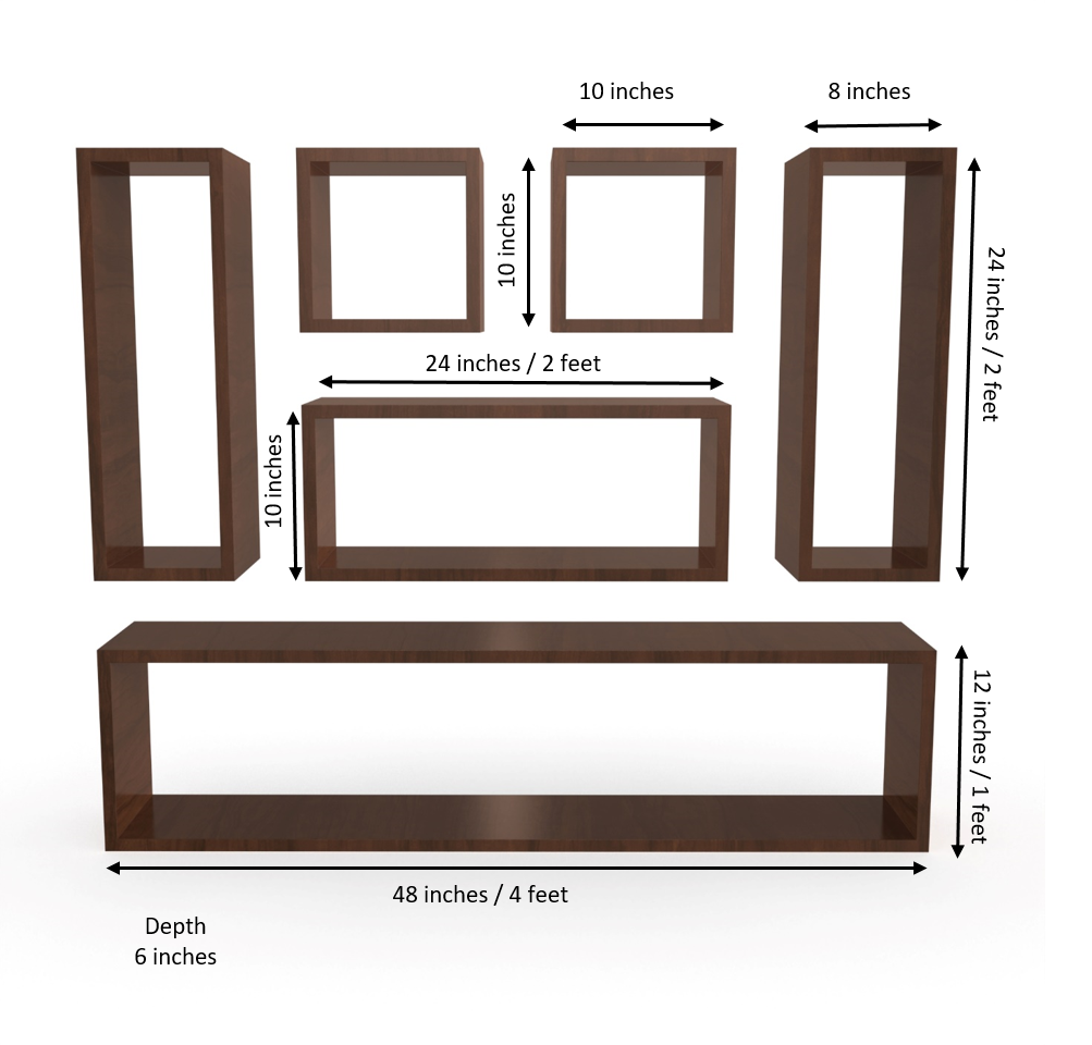 Dallas Wall Shelf - Brazilian Walnut - Neehv Home