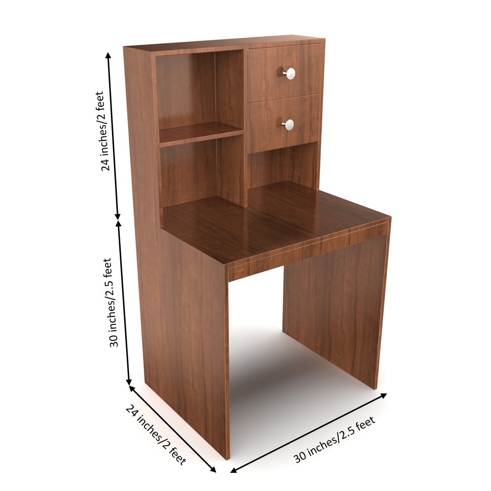 Allen StudyTable with Storage - Brazilian Walnut - Neehv Home